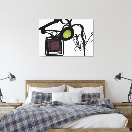 Toile Salutations de Philydion : Abstrait noir et blanc (Insitu(Chambre))