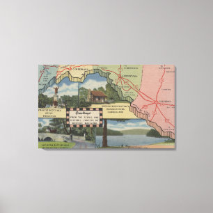 Toile Salutations Du Maryland Occidental (Carte Détaillé