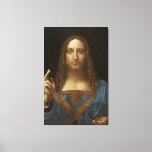 Toile Salvator Mundi by Leonardo da Vinci (Recto)