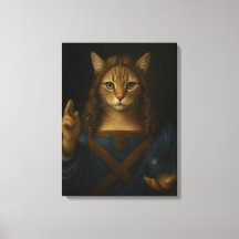 Salvator Mundi Chat Renaissance Parodie d'Art