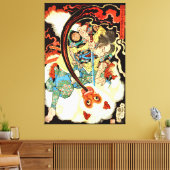 Toile Samouraï japonais combattant un singe (Insitu(Salon))