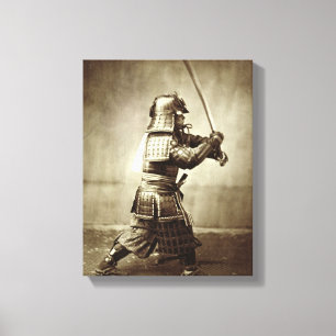 Toile Samouraïs avec l'épée augmentée, c.1860 (copie