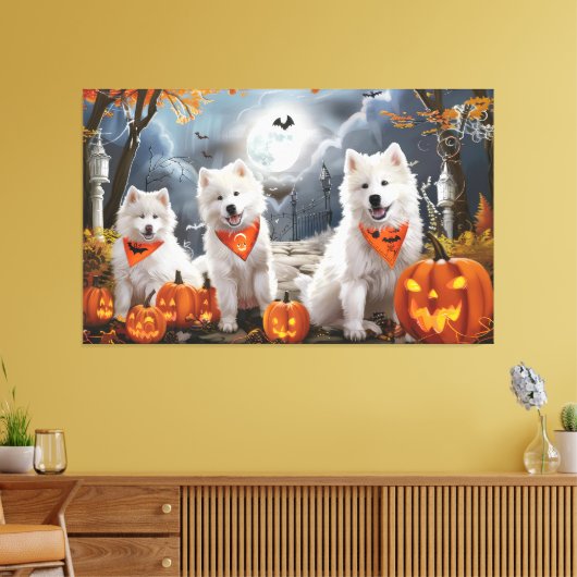 Toile Samoyed Halloween Épouvantable (Insitu(Salon))