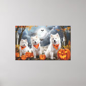 Toile Samoyed Halloween Épouvantable (Recto)