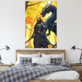 Toile Samurai avec Dragon (Insitu(Chambre))