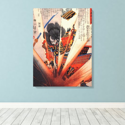 Toile Samurai explosif Peinture vers les années 1800 (Insitu (Plancher de Bois))