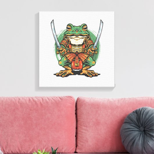 Toile  Samurai frog warrior Stretched Canvas Print (Insitu(Salon))