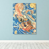 Toile Samurai japonais combattant la salamandre (Insitu (Plancher de Bois))
