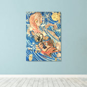 Toile Samurai japonais combattant la salamandre (Insitu (Plancher de Bois))