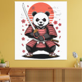 Toile Samurai Panda  Bear Stretched Canvas Print (Insitu(Salon))