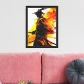 Toile Samurai Warrior Abstrait Ink Explosion Art (Insitu(Salon))