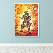 Toile Samurai Warrior ; Art Japonais Traditionnel (Insitu (Plancher de Bois))