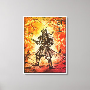 Toile Samurai Warrior ; Art Japonais Traditionnel