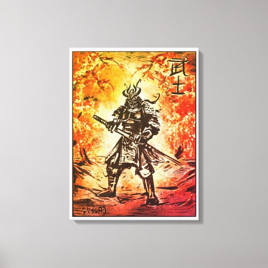 Toile Samurai Warrior ; Art Japonais Traditionnel (Recto)