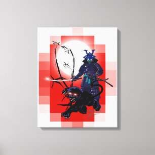 Toile Samurai Warrior avec panthère noire !