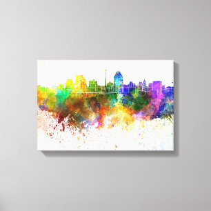 Toile San Antonio skyline in watercolor background