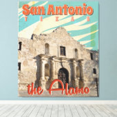 Toile San Antonio, Texas, L'affiche Alamo Travel (Insitu (Plancher de Bois))