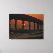 Toile San Diego California Sunset Ocean Beach Pier (Recto)