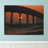 Toile San Diego California Sunset Ocean Beach Pier (Insitu (Plancher de Bois))
