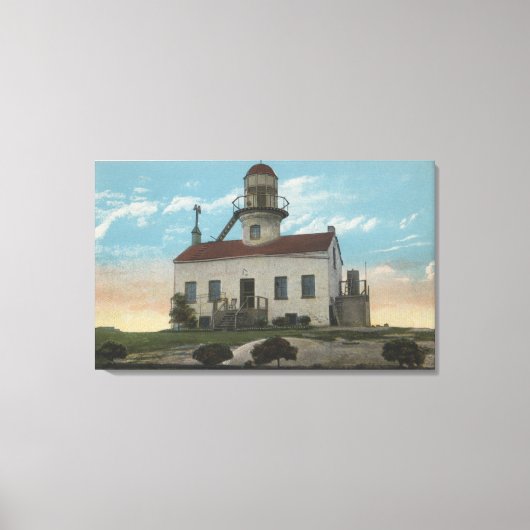 Toile San Diego, Californie - Ancien phare espagnol (Recto)