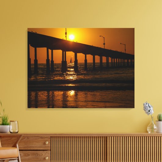 Toile San Diego Sunset Ocean Beach Pier (Insitu(Salon))