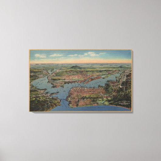 Toile San Francisco, CAAerial View from West (Recto)