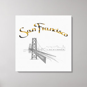 Toile San Francisco, California Grey Gold