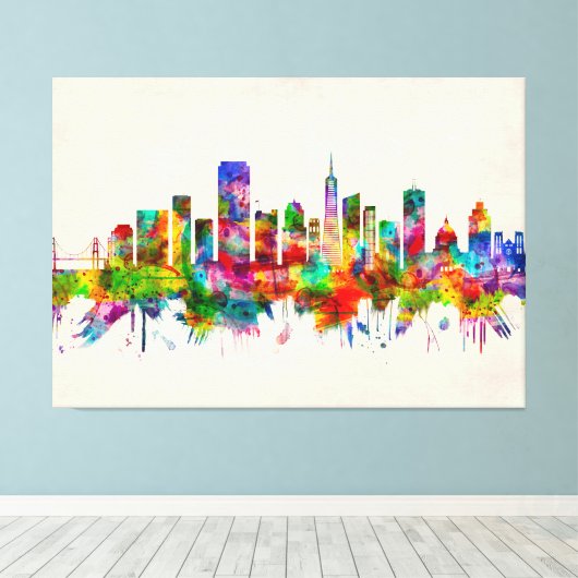 Toile San Francisco California Skyline (Insitu (Plancher de Bois))