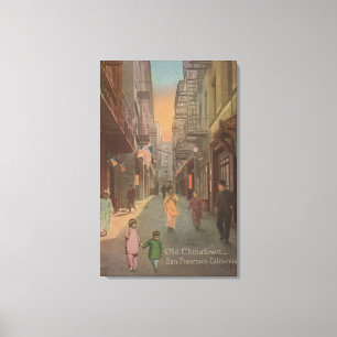 Toile San Francisco, CAView de vieille rue de Chinatown
