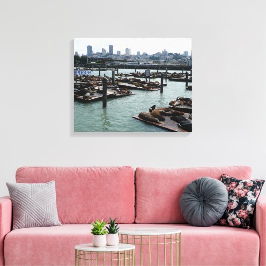 Toile San Francisco et Pier 39 Sea Lions City Skyline (Insitu(Salon))