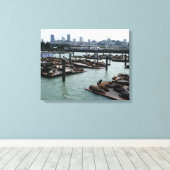 Toile San Francisco et Pier 39 Sea Lions City Skyline (Insitu (Plancher de Bois))