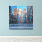 Toile San Francisco Street View en soirée (Insitu (Plancher de Bois))