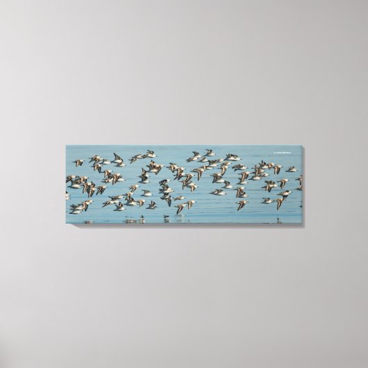 Toile Sanderlings prend l'avion dans le ciel d'hiver (Recto)