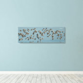 Toile Sanderlings prend l'avion dans le ciel d'hiver (Insitu (Plancher de Bois))