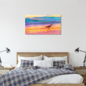 Toile Sandpiper de plage au coucher du soleil (Insitu(Chambre))