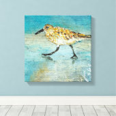 Toile Sandpiper Wading Shorbird Patiné Look Canvas (Insitu (Plancher de Bois))