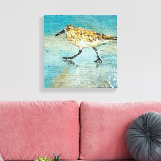 Toile Sandpiper Wading Shorbird Patiné Look Canvas (Insitu(Salon))