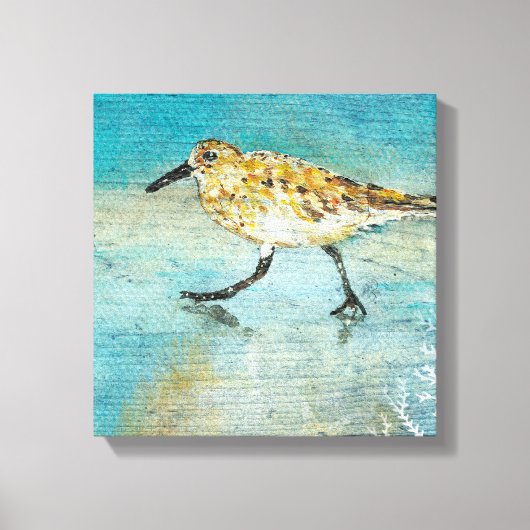 Toile Sandpiper Wading Shorbird Patiné Look Canvas (Recto)