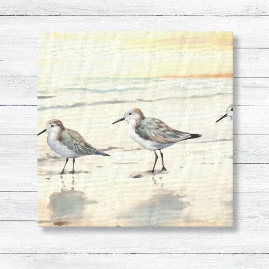 Toile Sandpipers sur la plage