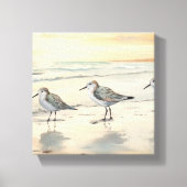 Toile Sandpipers sur la plage (Recto)