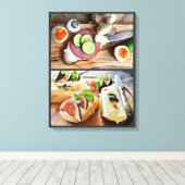 Toile sandwich Bruschetta viande fig fromage salade oeuf (Insitu (Plancher de Bois))