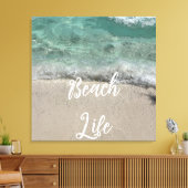 Toile Sandy Beach Life Turquoise Bleu tendance Artsy Abs (Insitu(Salon))