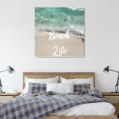 Toile Sandy Beach Life Turquoise Bleu tendance Artsy Abs (Insitu(Chambre))