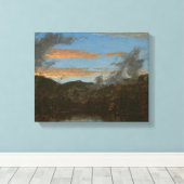 Toile Sanford Robinson Gifford - Mist Rising au coucher (Insitu (Plancher de Bois))