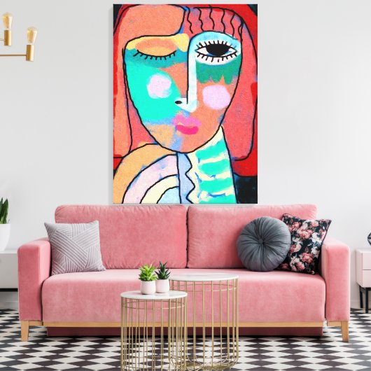 Toile Sans titre Portrait Abstrait d'une femme (Insitu(Salon))