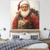 Toile Santa Claus classique Un art de Noël plein de coeu (Insitu(Chambre))