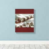 Toile Santa Claus Reindeer Sleigh Vintage victorien (Insitu (Plancher de Bois))