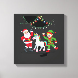 Toile Santa en elf dabben eenhoorn Kerst Kinderen Jongen