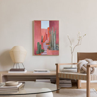 Toile Santa Fe Cacti Boho Poster