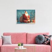 Toile Santa Taking a Rooftop Break – Cozy Christmas Nigh (Insitu(Salon))